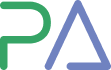Logo z literami "P" zielone i "A" niebieskie, na białym tle.
