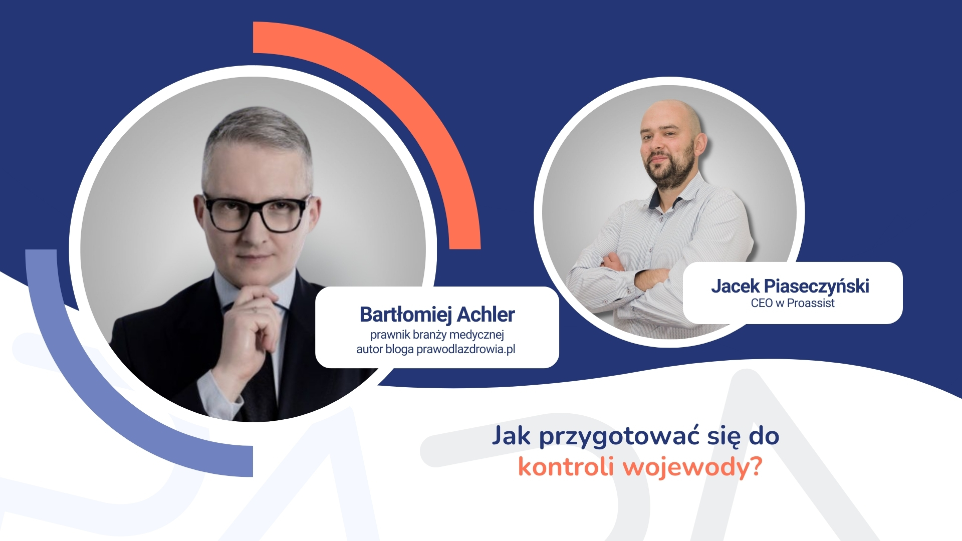 Zdjęcia Bartłomieja Achlera, prawnika medycznego, i Jacka Piaseczyńskiego, CEO Proassist, z pytaniem o kontrolę wojewody