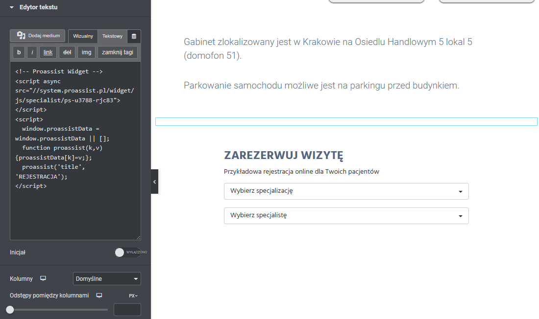 zarzadzanie rejestracja online