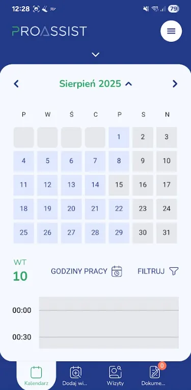 Podgląd aplikacji PROASSIST