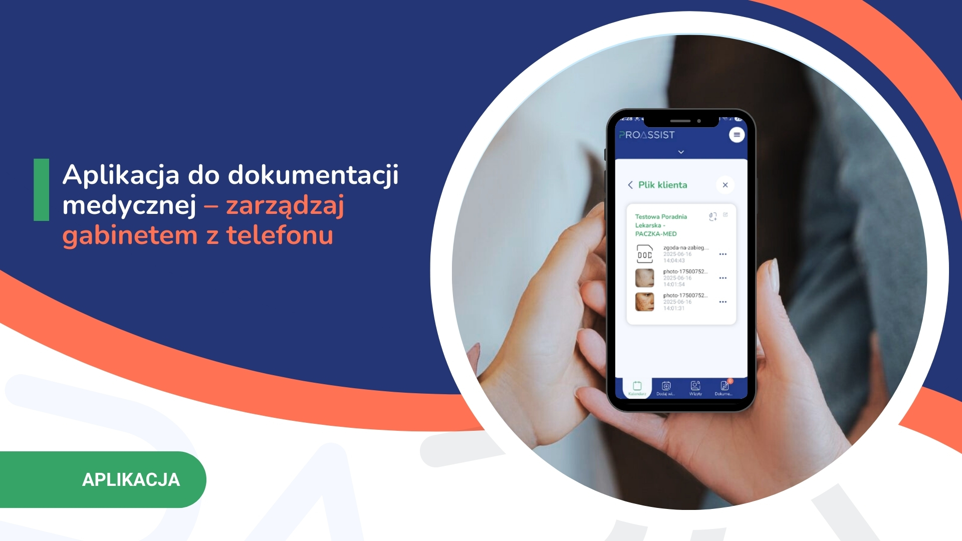 Aplikacja mobilna do zarządzania dokumentacją medyczną i gabinetem lekarskim.