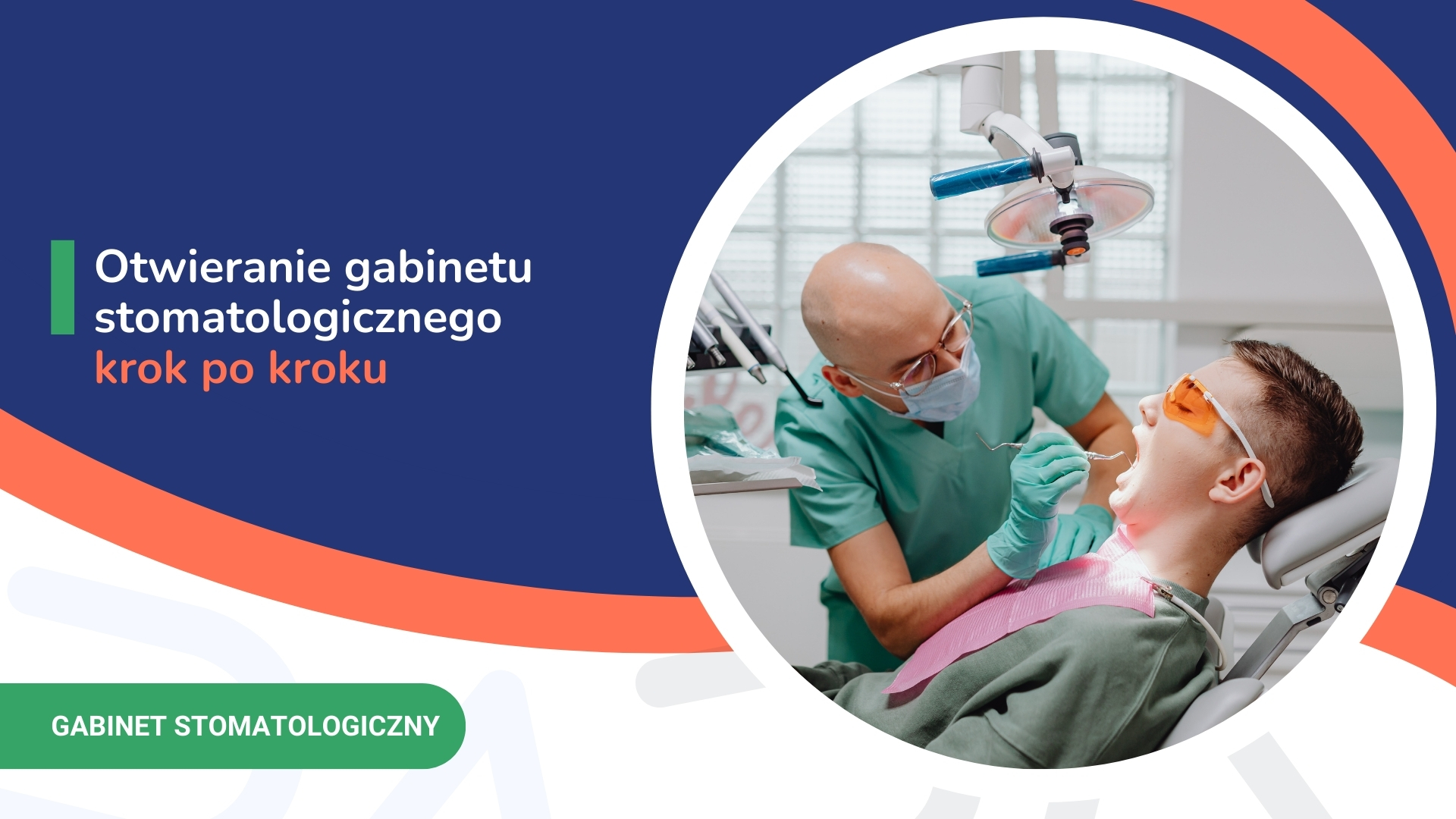 Dentysta badający pacjenta na fotelu dentystycznym w gabinecie stomatologicznym.
